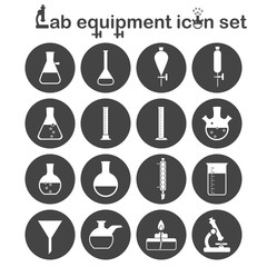 Canvas Print - Lab equipment icon set