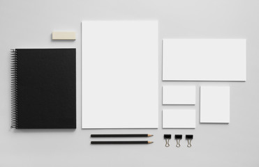 mockup business brand template on gray background.