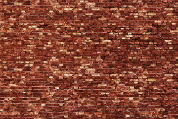 Wall Mural - Background of red, tiny bricks texture.