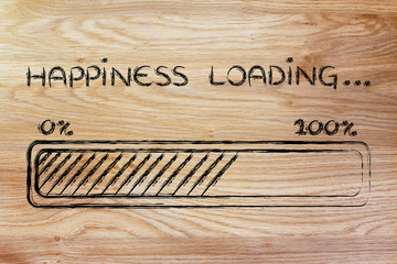 happiness loading, progess bar illustration