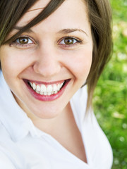 Canvas Print - Young woman smiling