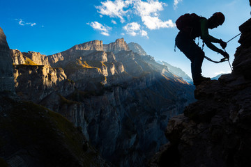 Canvas Print - Climbing in the mountains