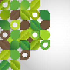 Poster - Abstract background with green leaves, eps10 vector
