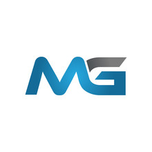 MG Company Linked Letter Logo Blue