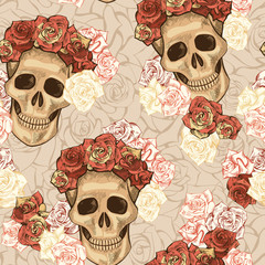 Wall Mural - Seamless Skull Pattern