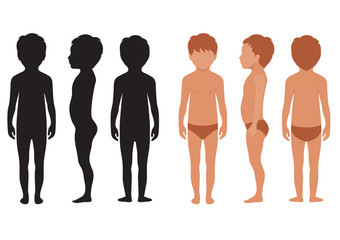 Sticker - vector child body, human anatomy, kid vector illustration