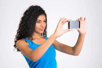 Sticker - Pretty afro american woman making selfie photo