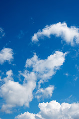 Wall Mural - blue sky background with white clouds