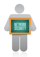 Wall Mural - network security avatar holding sign concept