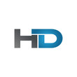 HD company linked letter logo blue