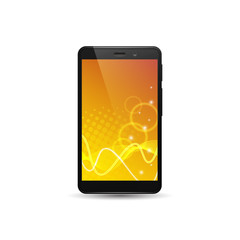 Poster - Smart phone, mobile phone isolated with abstract vector wallpaper