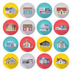 Sticker - House Icons Flat Set