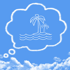 Canvas Print - Cloud shaped as dreams about vacation