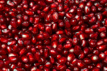 Delicious Red Ripe Juicy Pomegranate Seed Background Texture