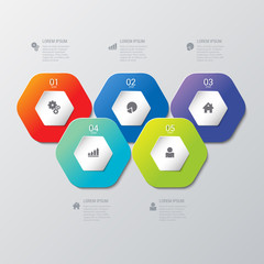 Poster - Infographic background vector cell process steps labels template