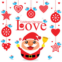 Canvas Print - Christmas card cover with Santa Claus