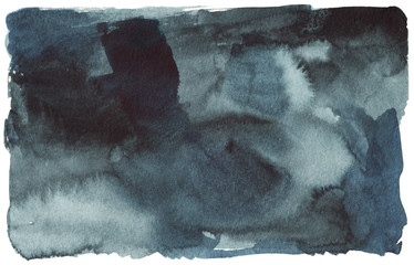 black blue watercolor stain, spot, abstract background