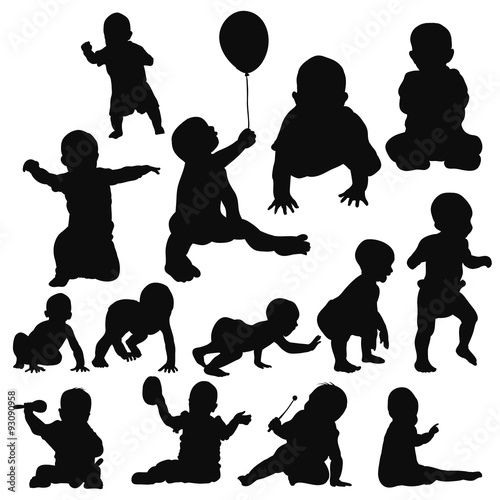 184 133 Baby Silhouette Wall Murals Canvas Prints Stickers Wallsheaven