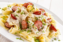 Pasta With Sausages And Vegetables 