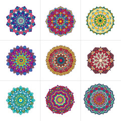 Vector mandala ornaments set