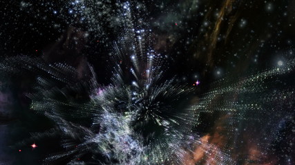 Space 2026: Flying through star fields in deep space (Loop).
