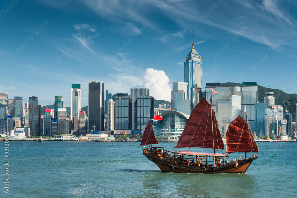Hong Kong harbour - obrazy, fototapety, plakaty 