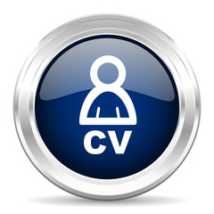 Aufkleber - cv cirle glossy dark blue web icon on white background
