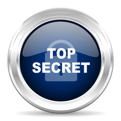 Poster - top seret cirle glossy dark blue web icon on white background