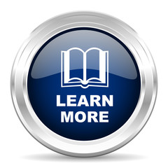 Poster - learn more cirle glossy dark blue web icon on white background