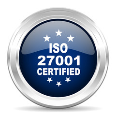 Aufkleber - iso 27001 cirle glossy dark blue web icon on white background