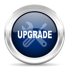 Aufkleber - upgrade cirle glossy dark blue web icon on white background