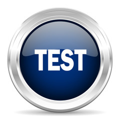 Aufkleber - test cirle glossy dark blue web icon on white background