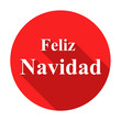 © teracreonte - Icono redondo plano texto Feliz Navidad rojo