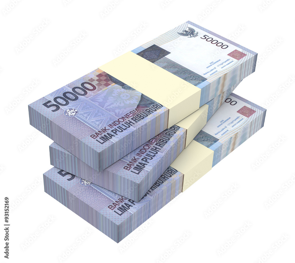 Indonesian rupiah money isolated on white background. Computer ...