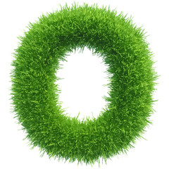 Sticker - Vector small grass letter o on white background