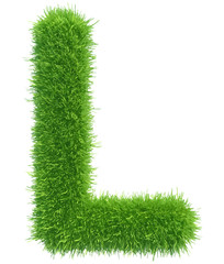 Poster - Vector capital letter L from grass on white background