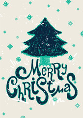 Wall Mural - Greeting Card Merry Christmas lettering 