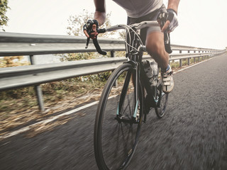 Cyclist in maximum effort