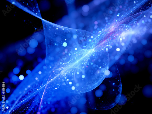 фотография  Blue glowing star system with trajectories