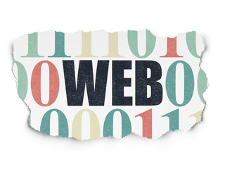 Web development concept: Web on Torn Paper background
