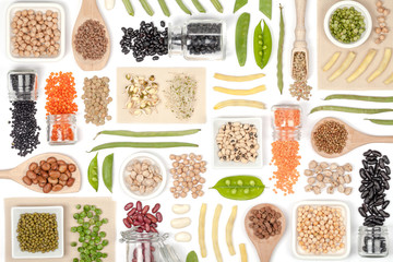 legumes on white background 