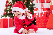 Funny Smiling Baby Santa Claus