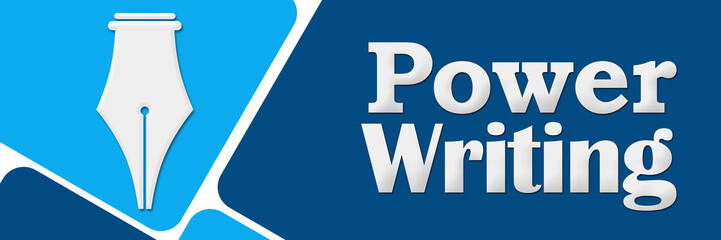 Power Writing Two Blue Color Squares 