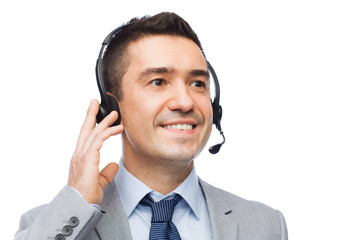 Wall Mural - smiling businessman in headset