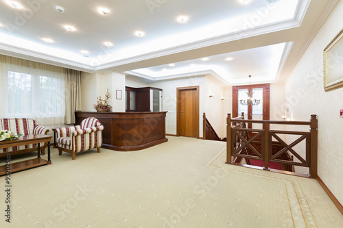 Hotel Interior Corridor With Stairs Buy This Stock Photo