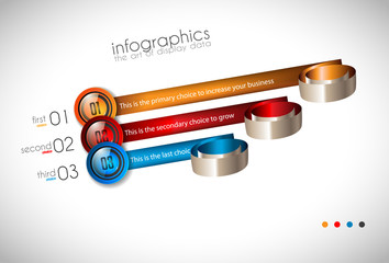 Infographic Abstract template with multiple choices glass buttons with shiny effec