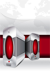 Aufkleber - Abstract vector background with a computer or server case