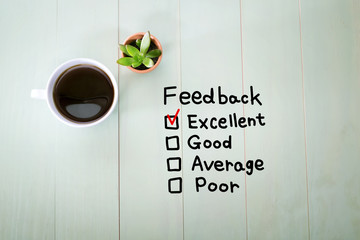 Aufkleber - Feedback concept with a cup of coffee