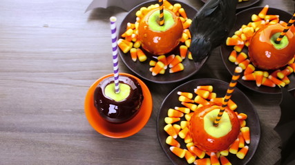 Sticker - Handmade orange candy apples for Halloween