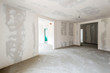 Unfinished building interior, white room